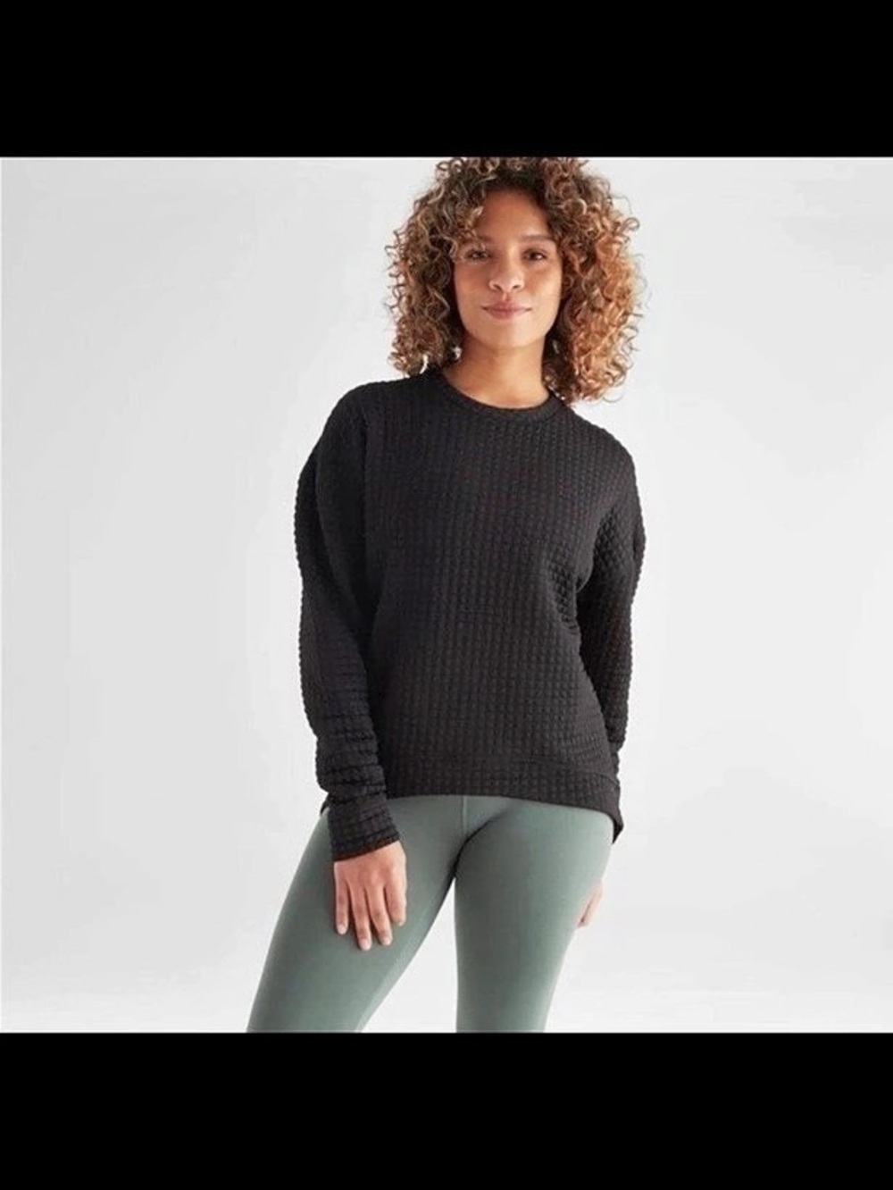 NOBULL Quilted Crewneck Sweatshirt Green Small - Picture 5 of 7